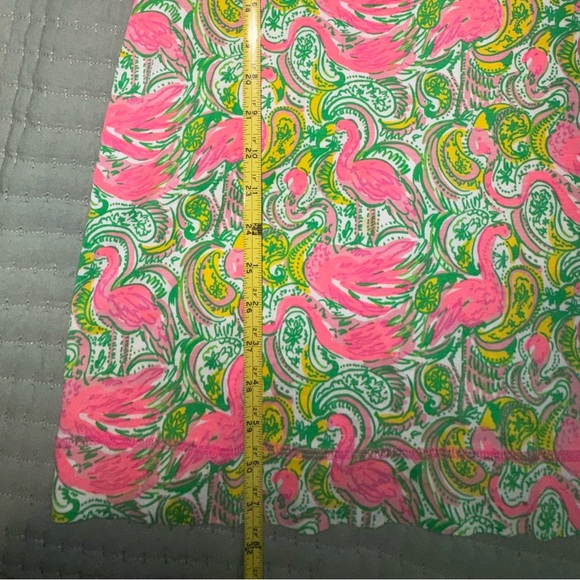 Lilly Pulitzer Palmetto Dress Pima Cotton Womens XSmall Pink Green Flamingo - Picture 4 of 10